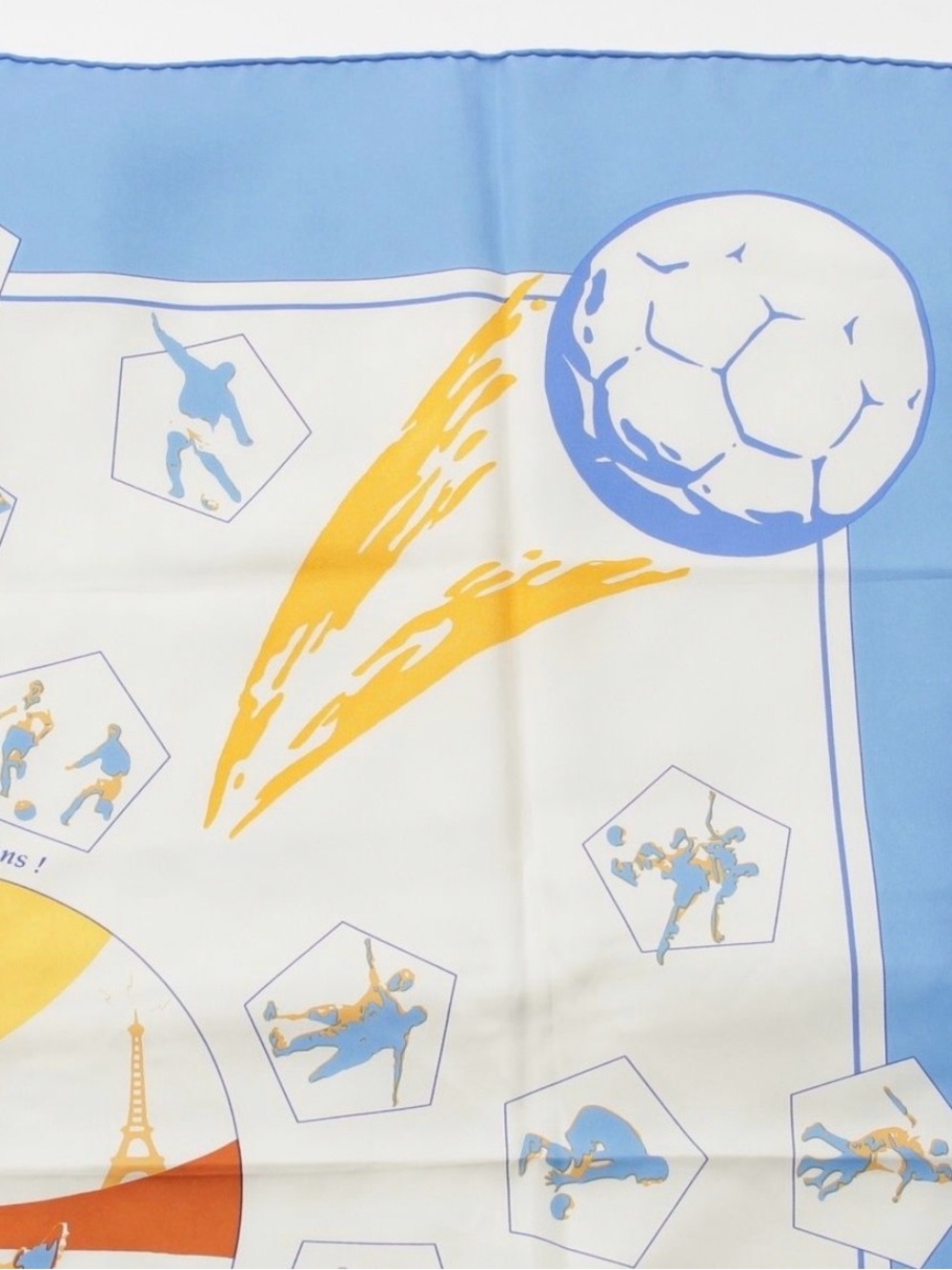 Hermès 1998Vintage Vive Les Champions Silk Scarf Carre 90/Paris Soccer World Cup - Picture 3 of 9